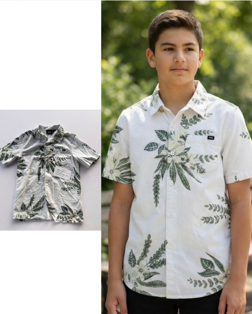Vans Hawaiian shirt youth Medium y2k skatercore